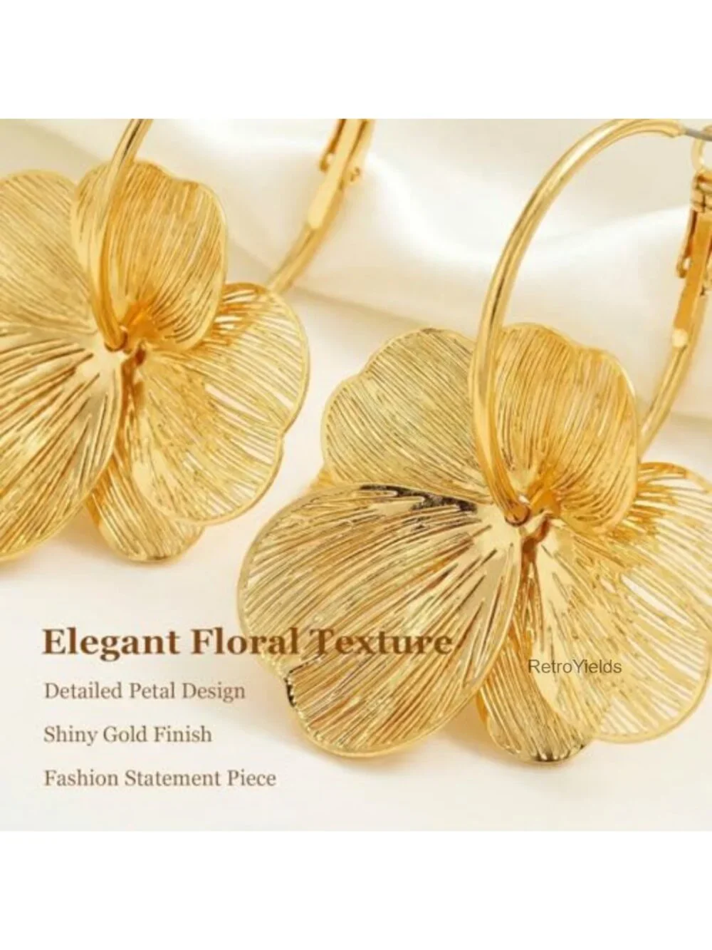 Flower Statement Drop Earrings for Women Bohemian Floral Dangle Hoop Earrings